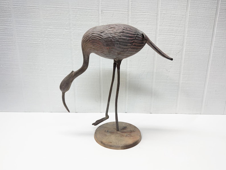 Vintage brass and bronze flamingo statue